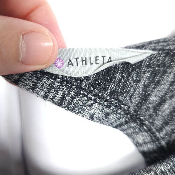 Athleta Women's Medium Gray Open Back Pose Chah Yoga Top Heather Cutout Workout - Picture 3 of 9